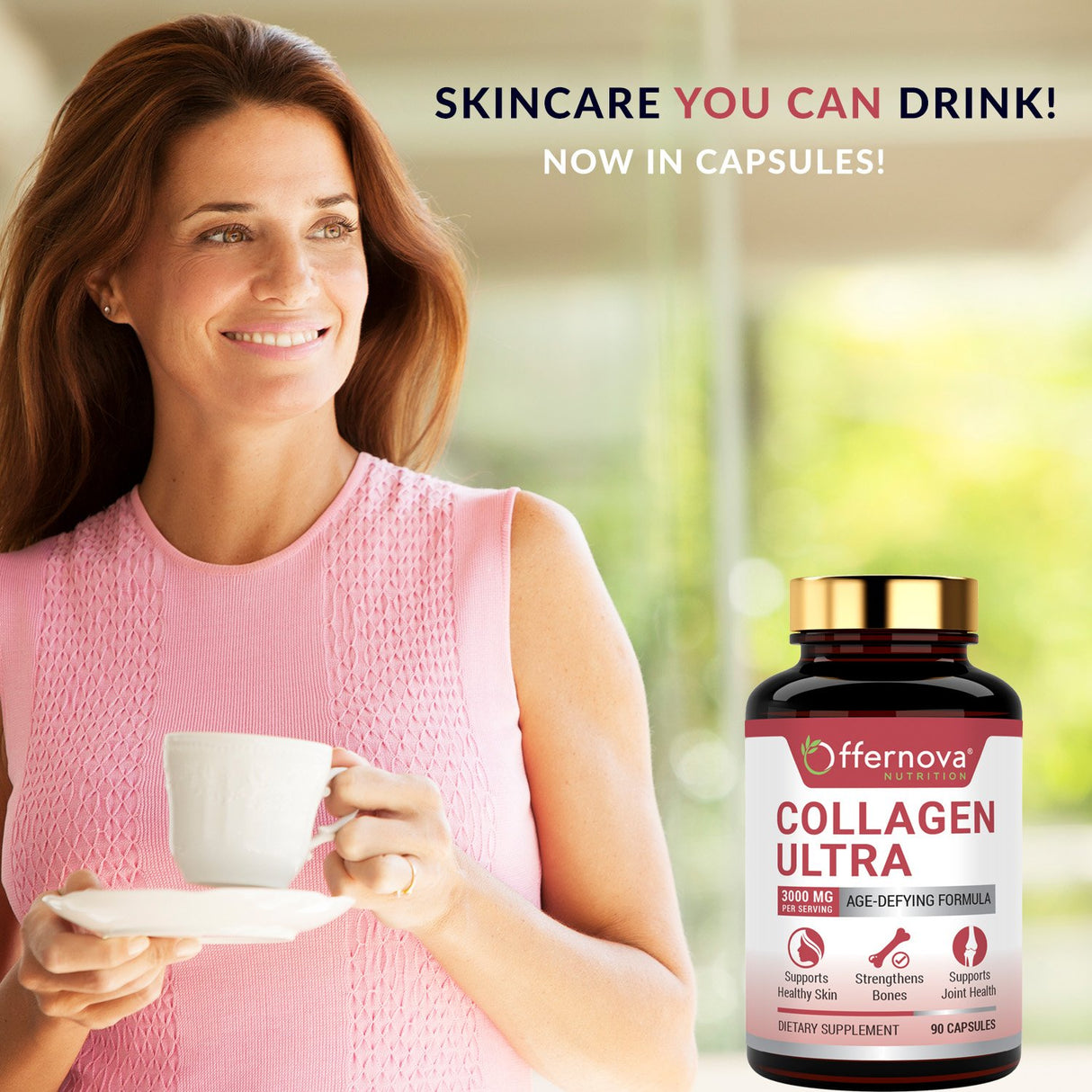 Colageno Hidrolizado Ultra-Cápsulas 3000 MG Rejuvenece Piel