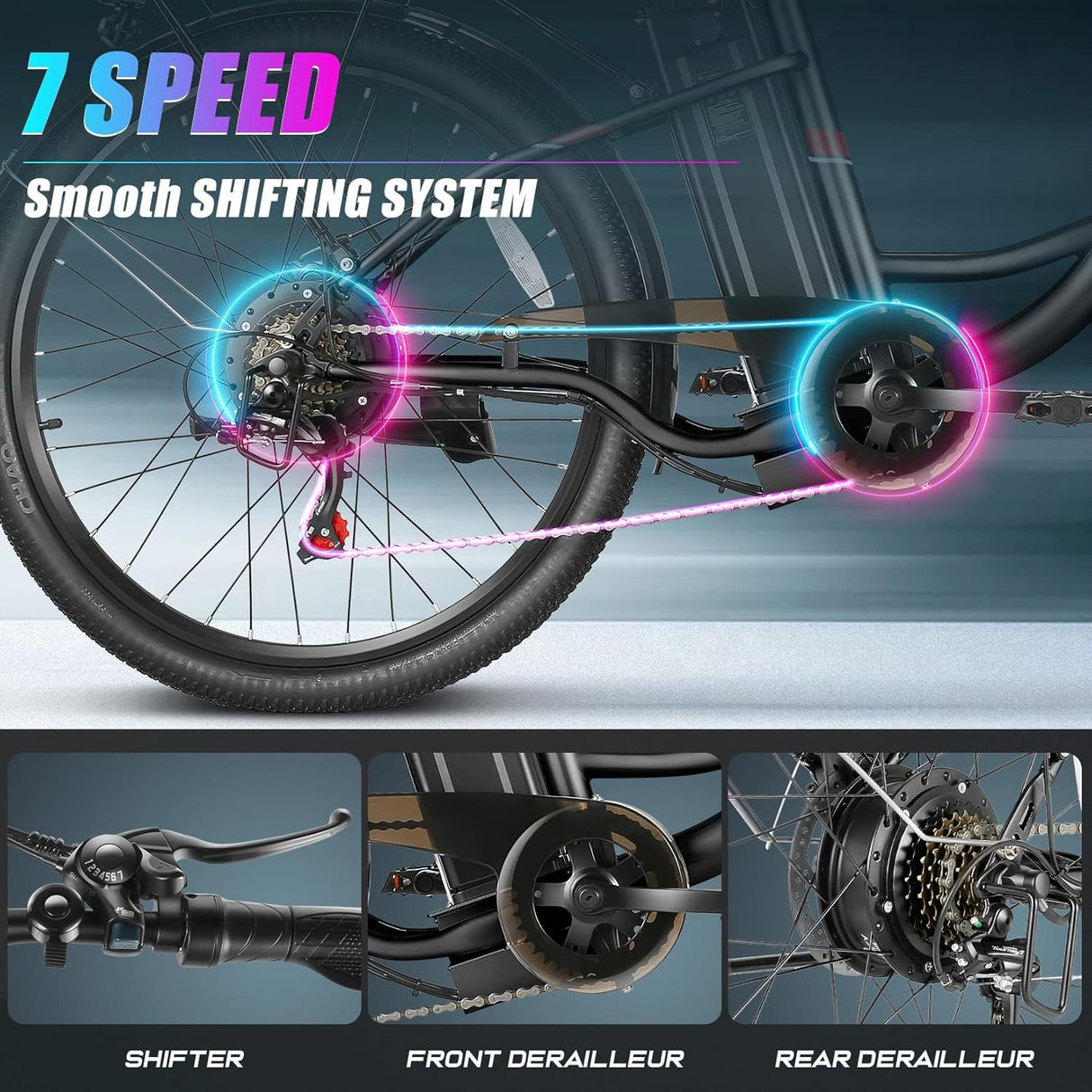 Bicicleta Eléctrica Vivi 750W, 50 millas, Control de Crucero