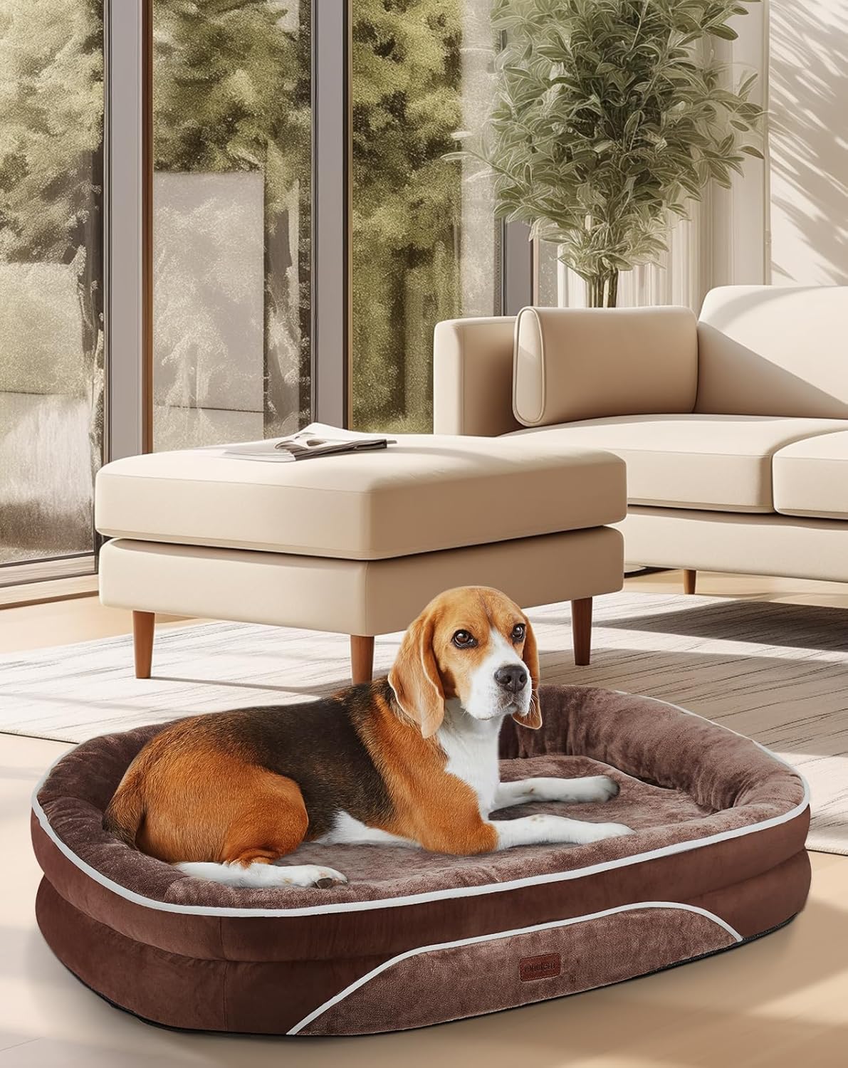 Cama ortopédica para perros grandes, soporte de espuma, modelo X