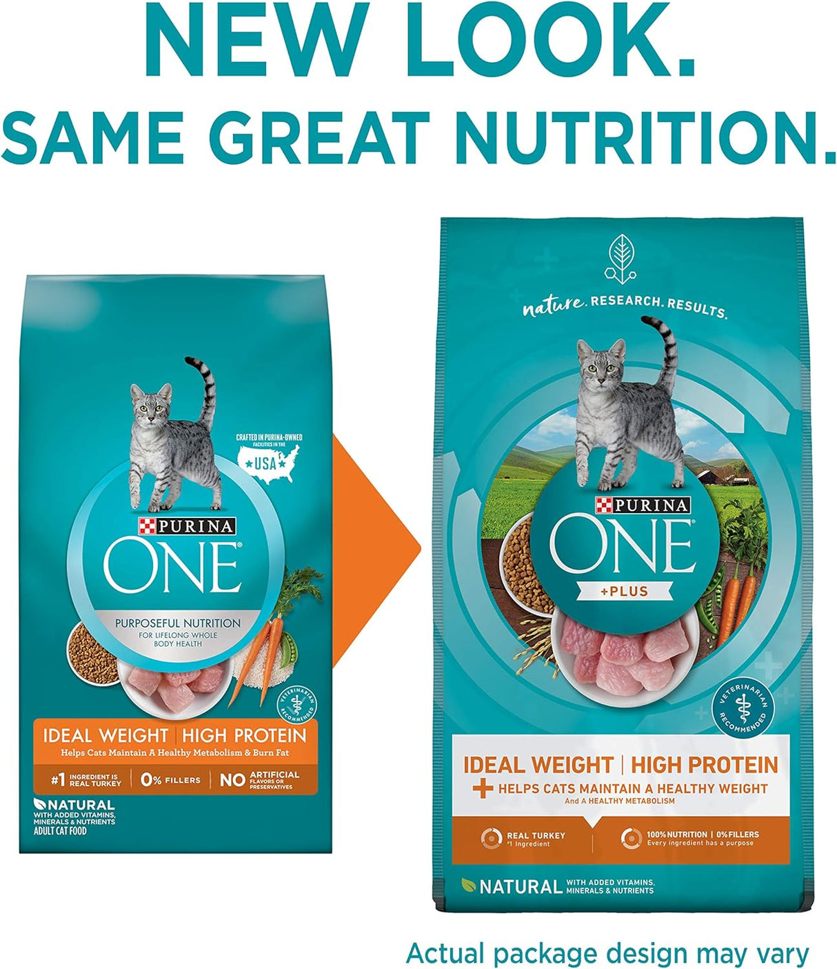 Purina ONE Alimento seco para gatos con alto contenido en proteínas, peso ideal con pavo y peso ideal con pavo - Bolsa de 3.5 libras