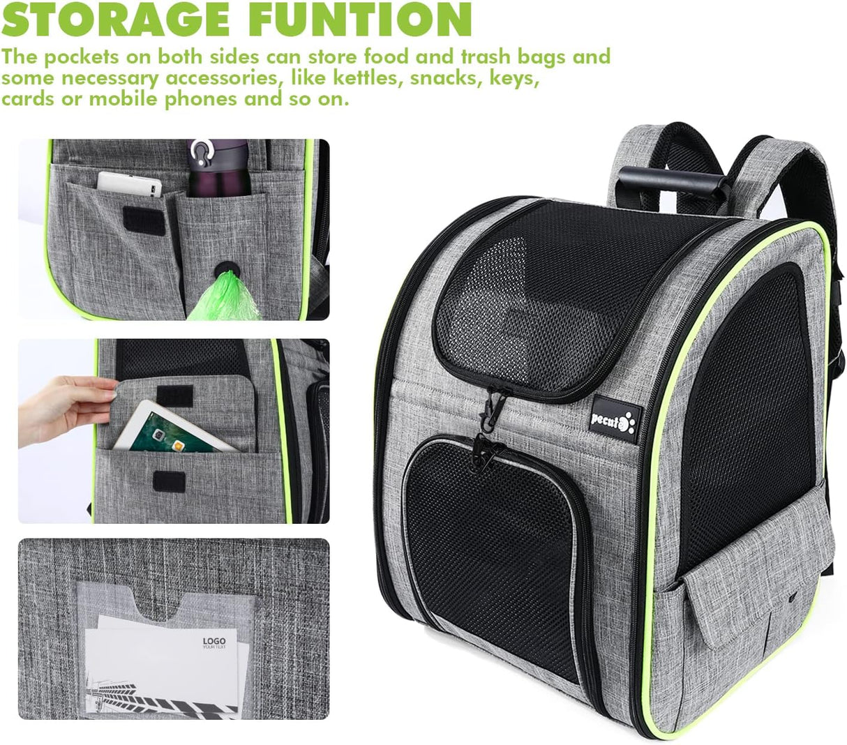 Mochila de transporte para gatos con malla transpirable