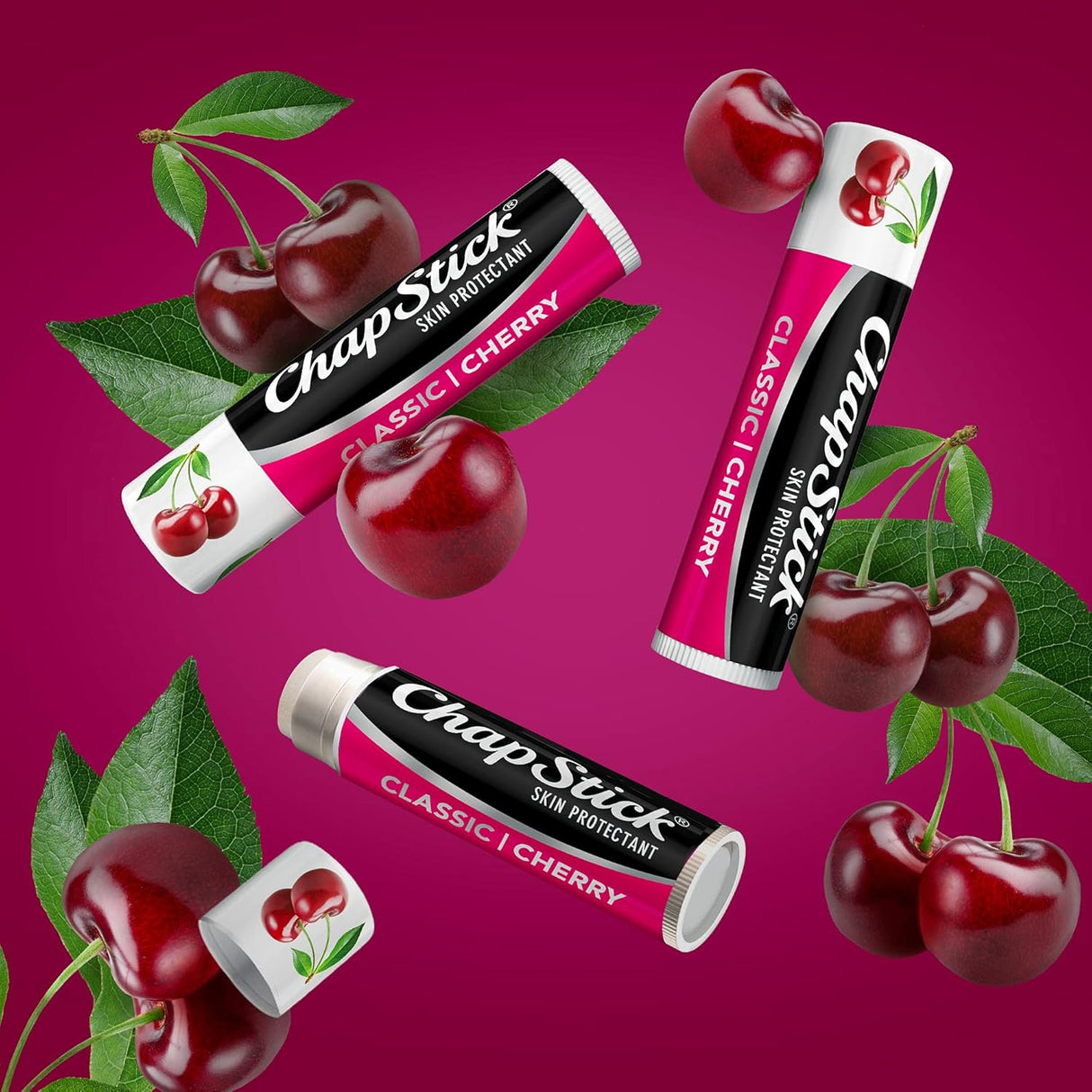 Bálsamo Labial ChapStick Classic Cherry, Hidratante, 0.15 Oz
