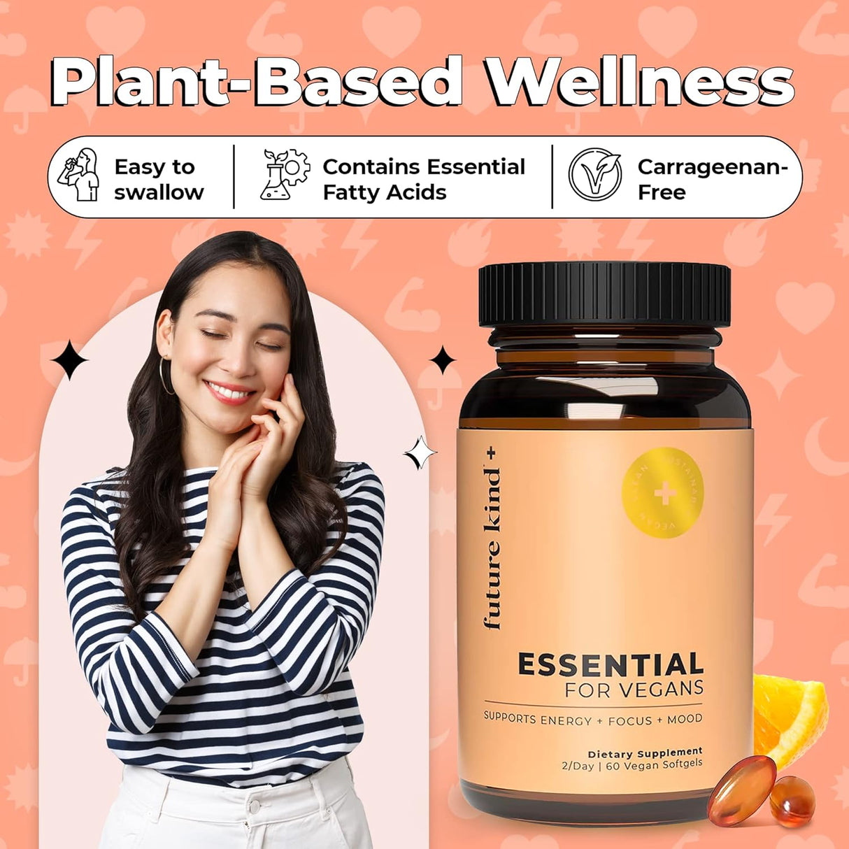 Multivitaminas Veganas Future Kind, Omega 3, B12, 60 Softgels