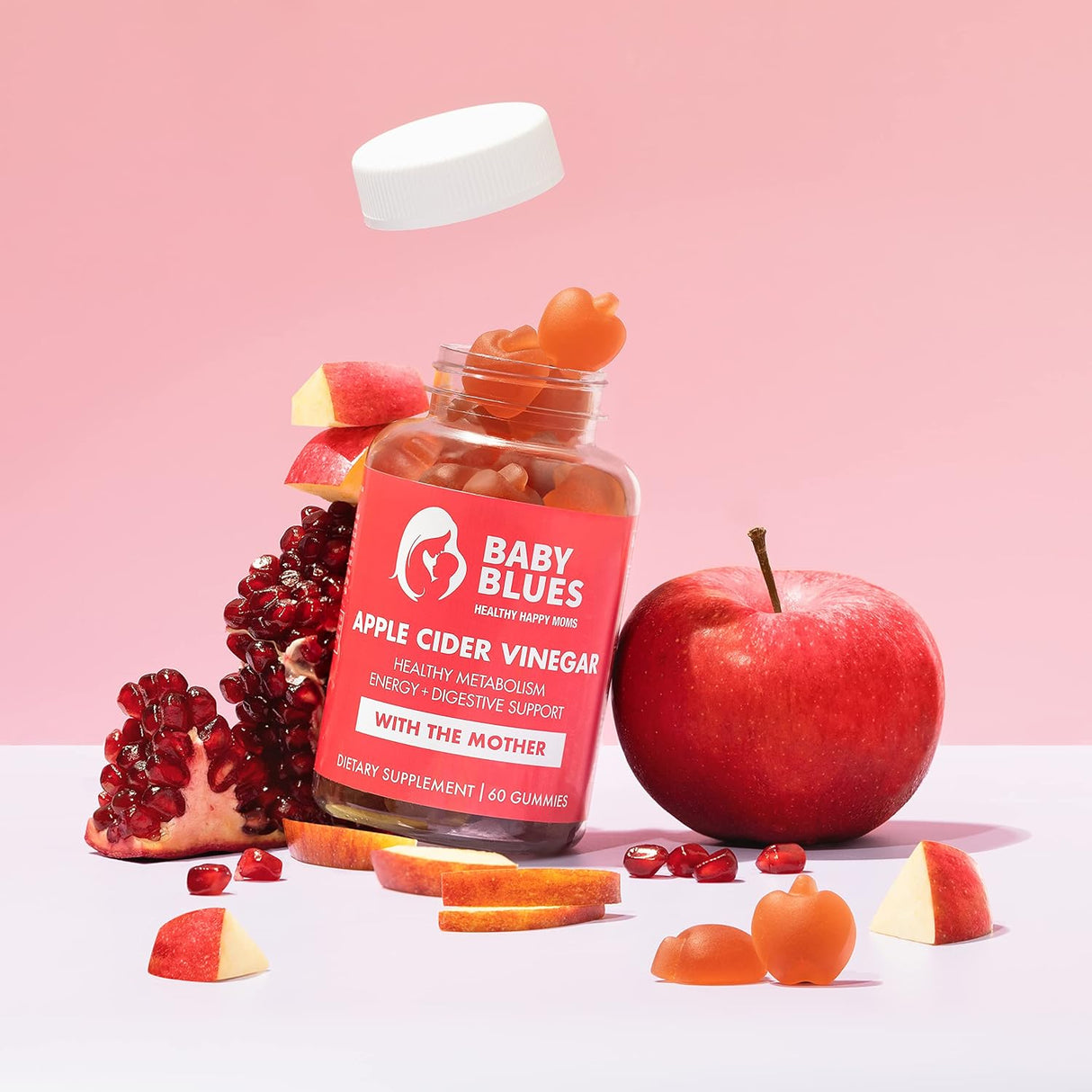 Gomitas de vinagre de sidra de manzana vitamina B-6 y B12