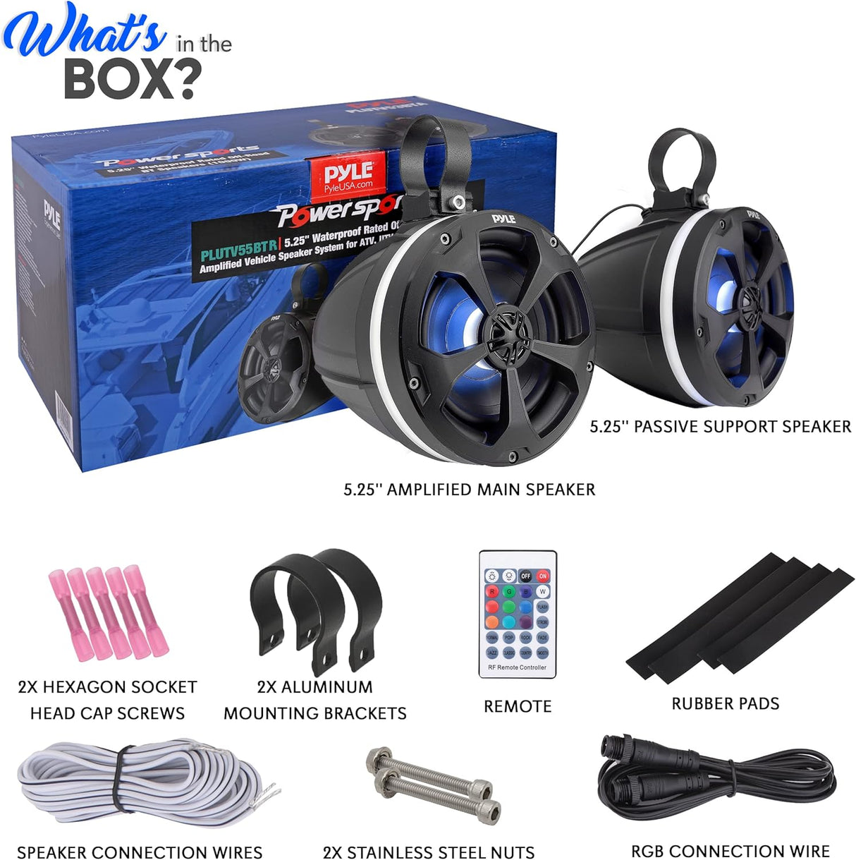 Parlantes todoterreno impermeables de 2 vías PYLE PLUTV55BTR