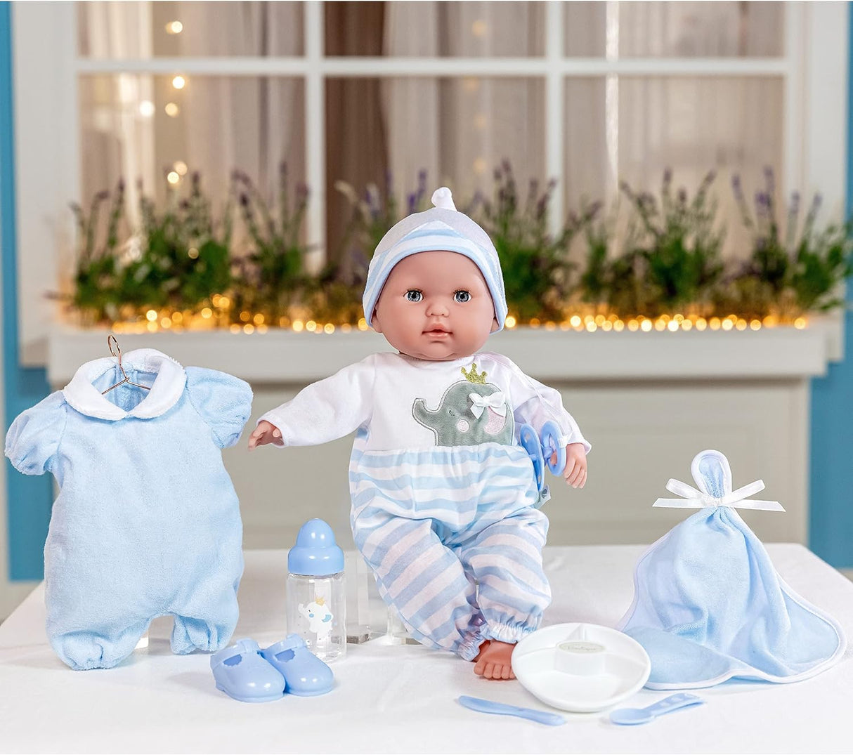 Muñeca de bebé suave de 15 | JC Toys | Ojos abiertos y cerrados