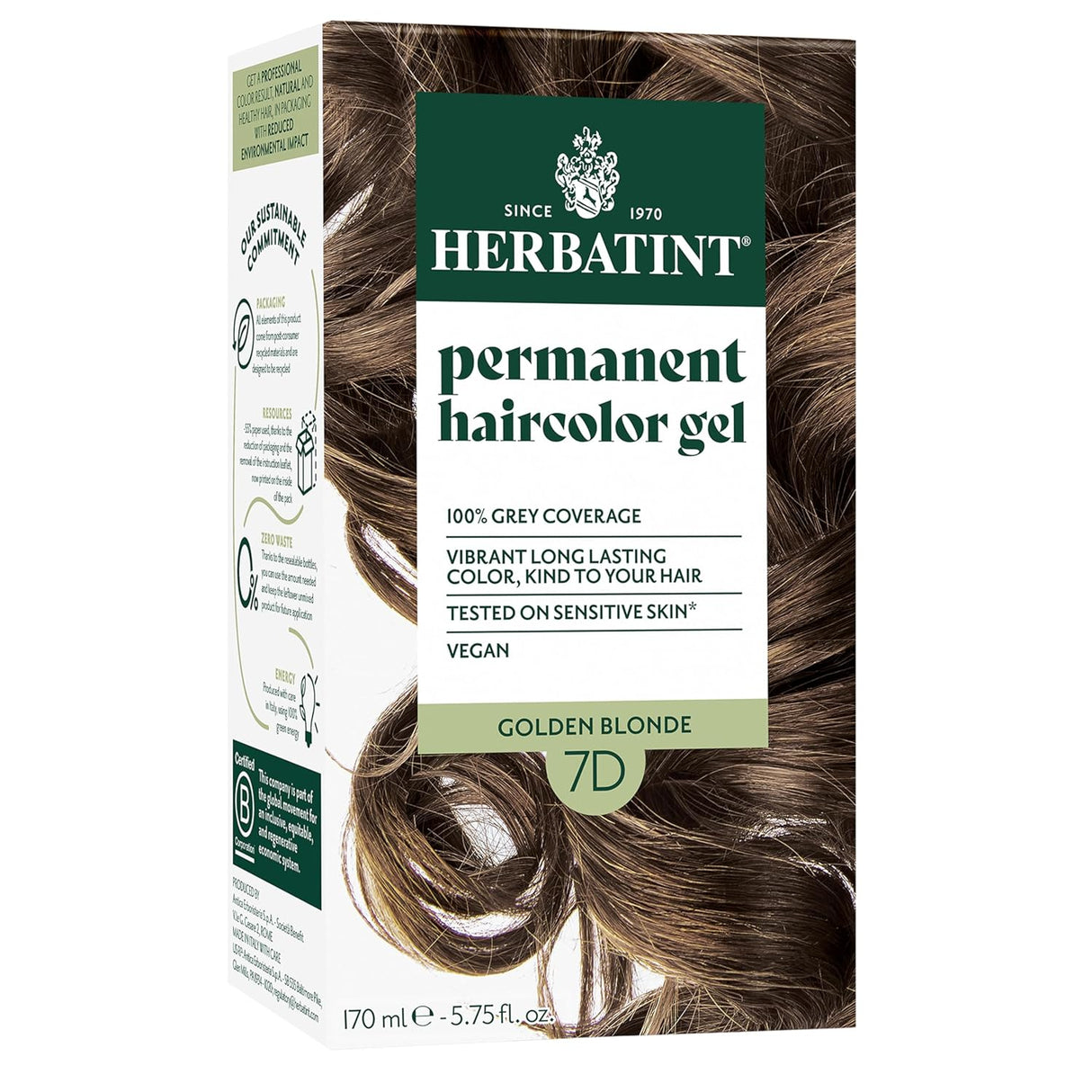 Tinte para el cabello Herbatint - 100% cobertura canas 7D