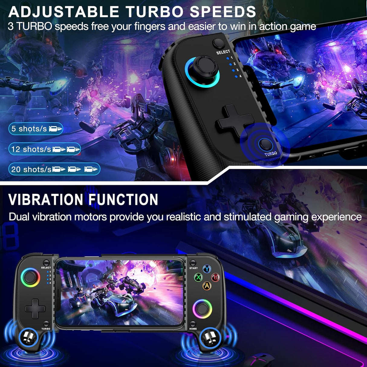 Controlador Inalámbrico para iPhone/Android con Joystick Hall