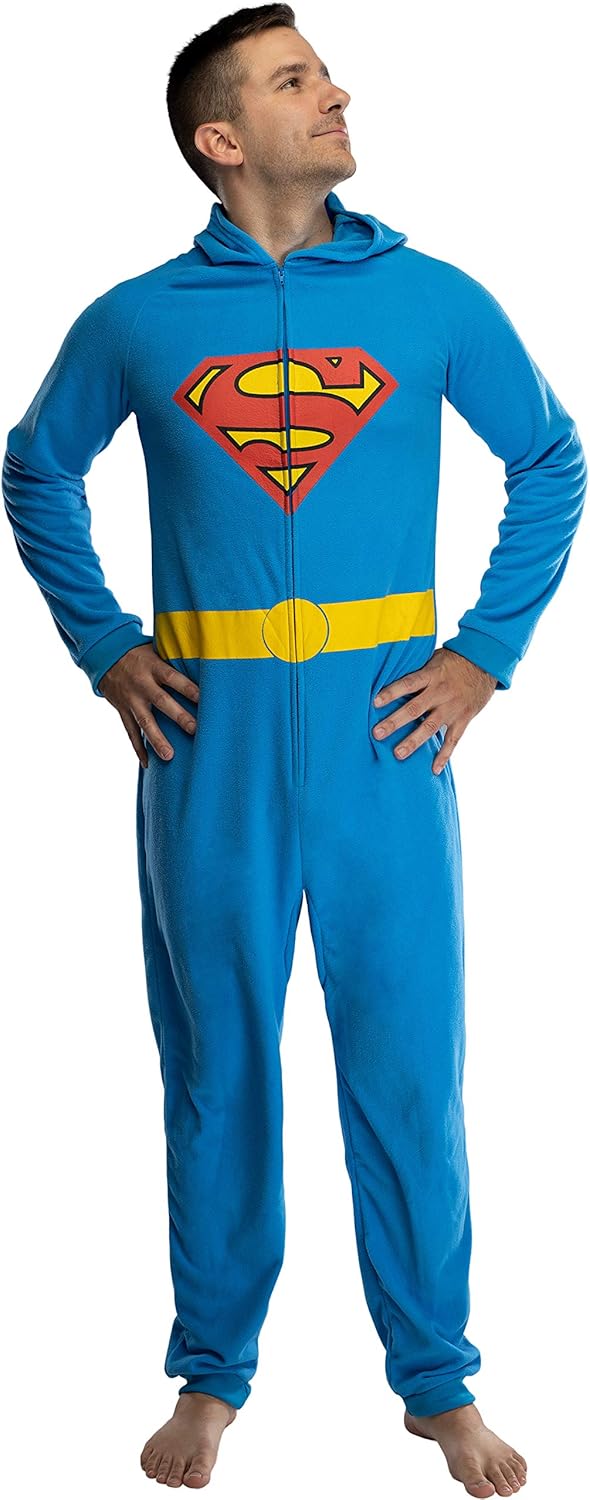 DC Comics -sUPER MAN Disfraz de superhéroe con capucha para hombre, Multi