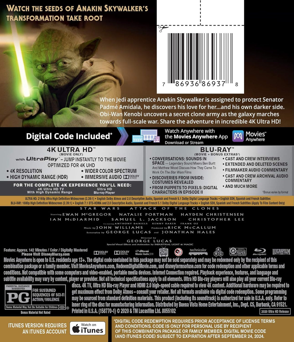 Star Wars: Attack of the Clones Feature 4K UHD