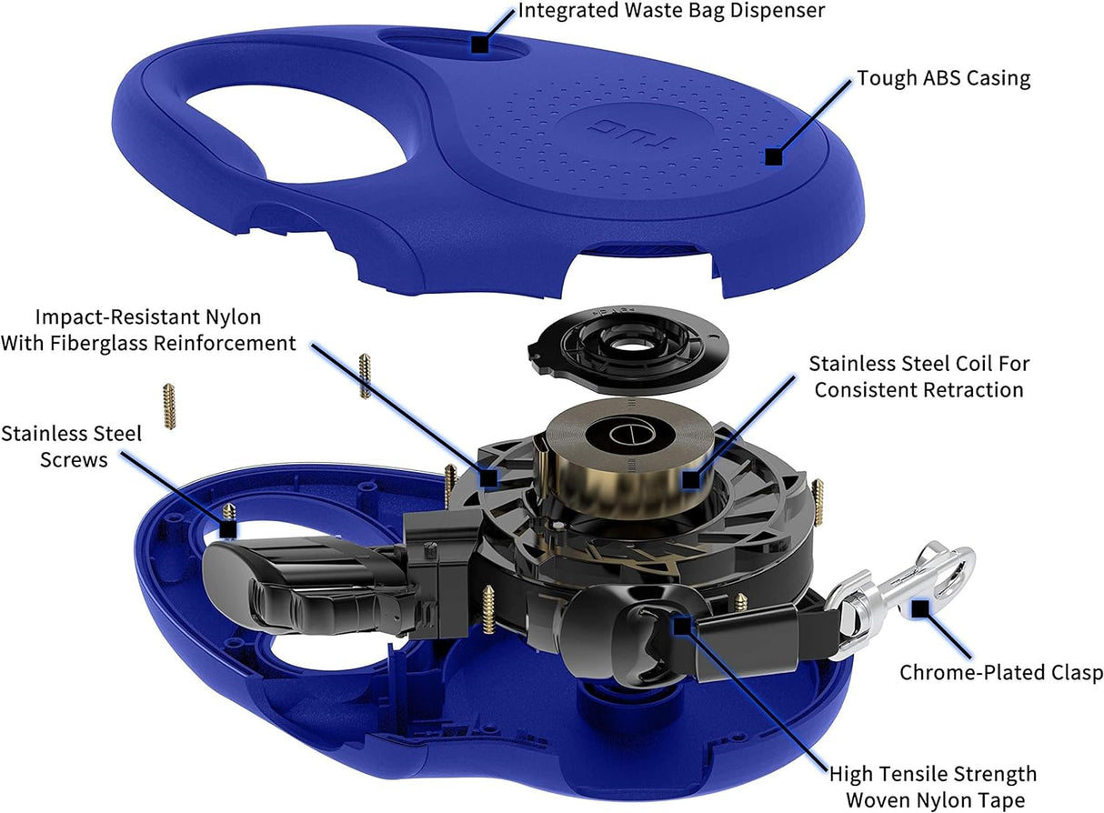 Correa retráctil ovalada de 360° sin enredos, Azul TUG