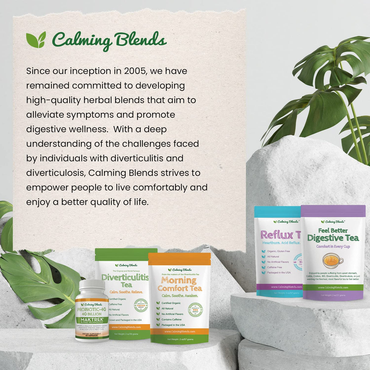 Té para Diverticulitis Calming Blends | Orgánico, Sin Cafeína