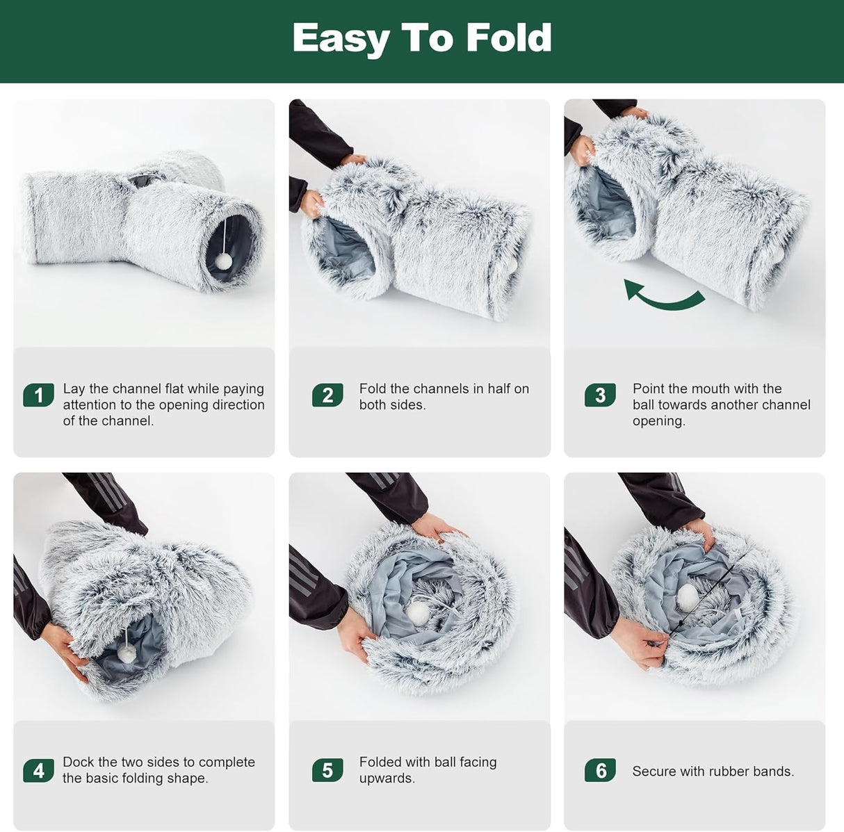 Túnel para gatos Love's Cabin, colapsable 3 vías con pelota