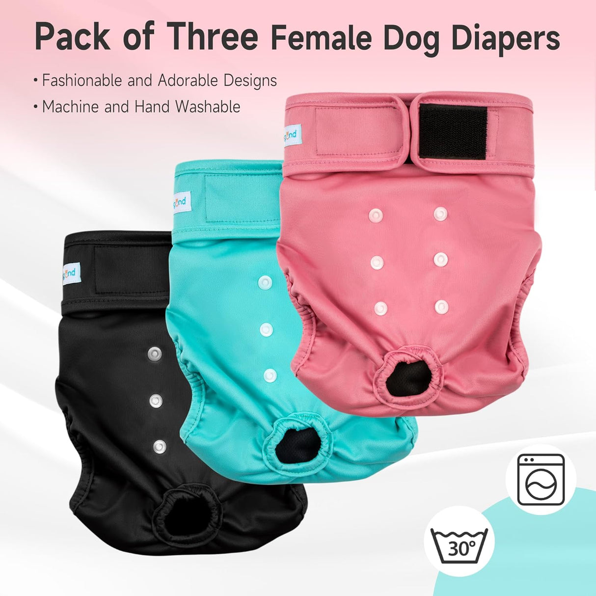 Paw Legend - Pañales reutilizables para perro hembra, 3 unidades