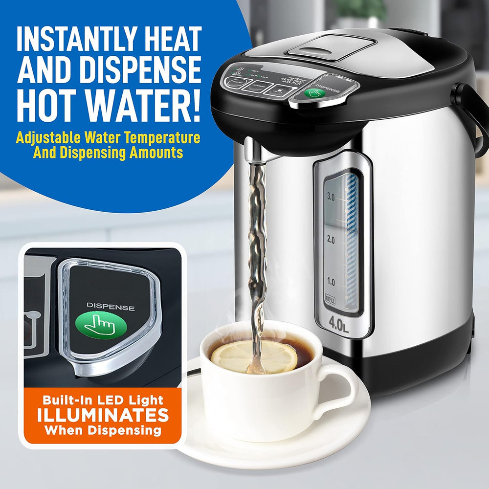 Dispensador de agua caliente de acero inoxidable de 4 l/4.23 cuartos NCHUB24