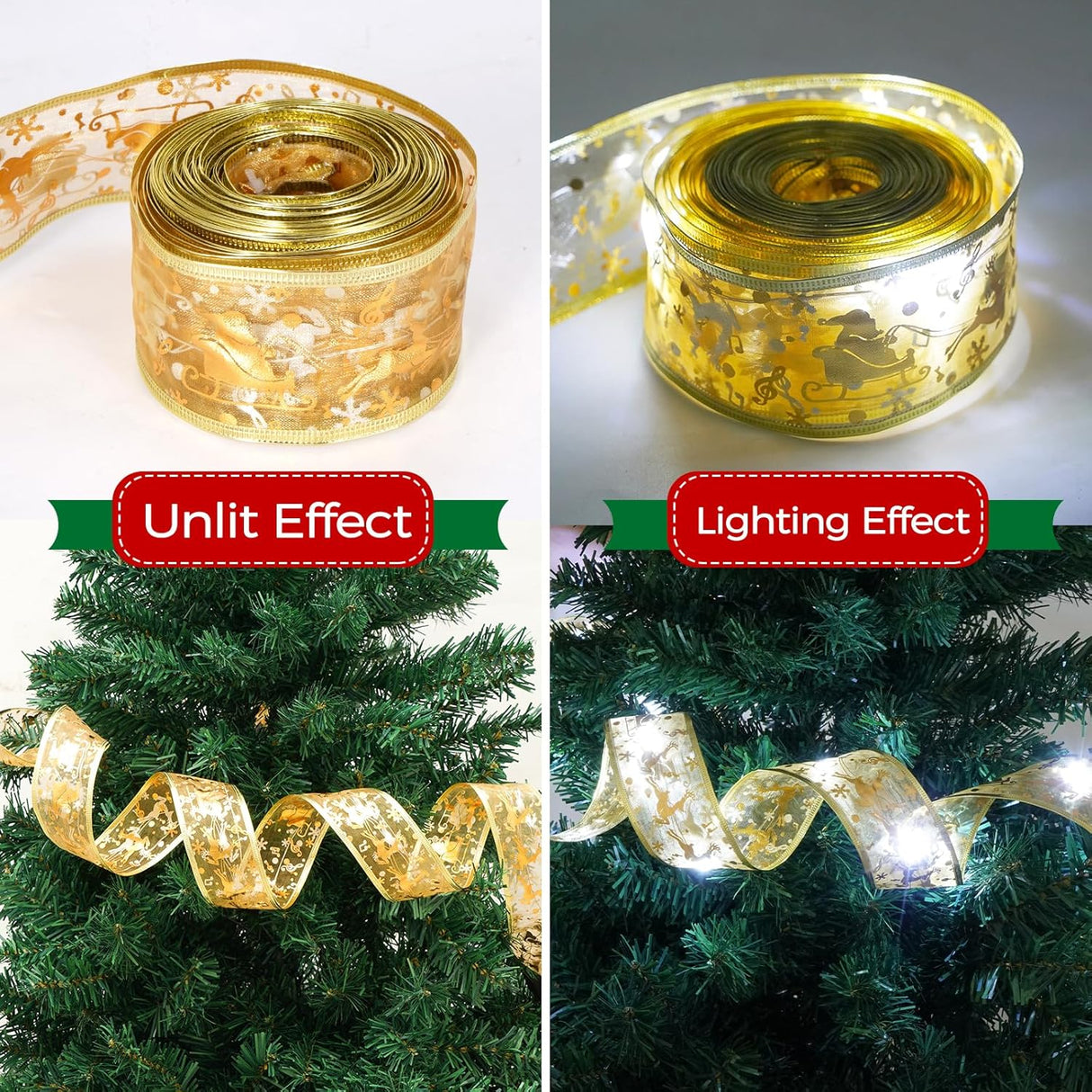 Decoraciones de Árbol de Navidad, 100 LED, Modo de Temporizador