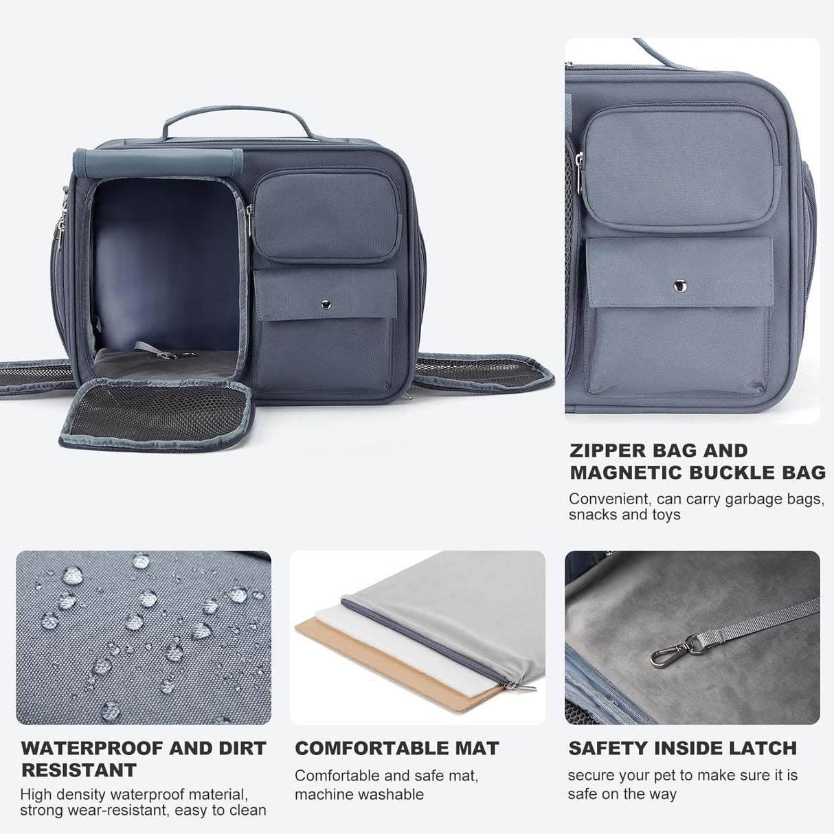 Mochila Transportadora Grande para Gatos y Perros, Aprobada