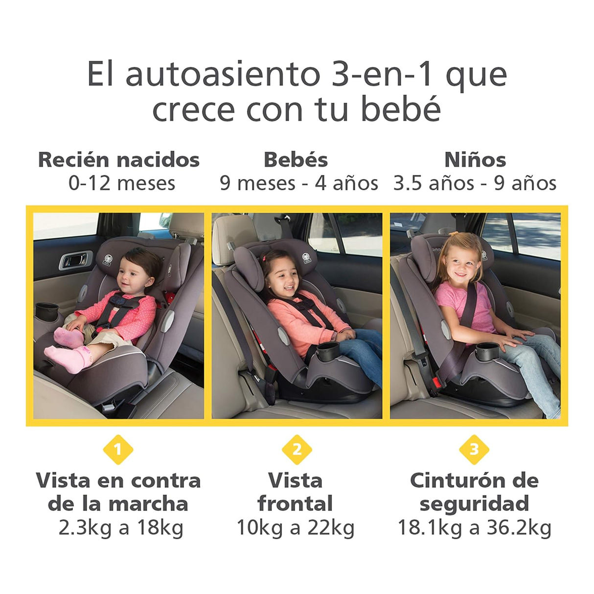 Asiento 3 en 1 para automóvil para bebés Safety 1st Continuum