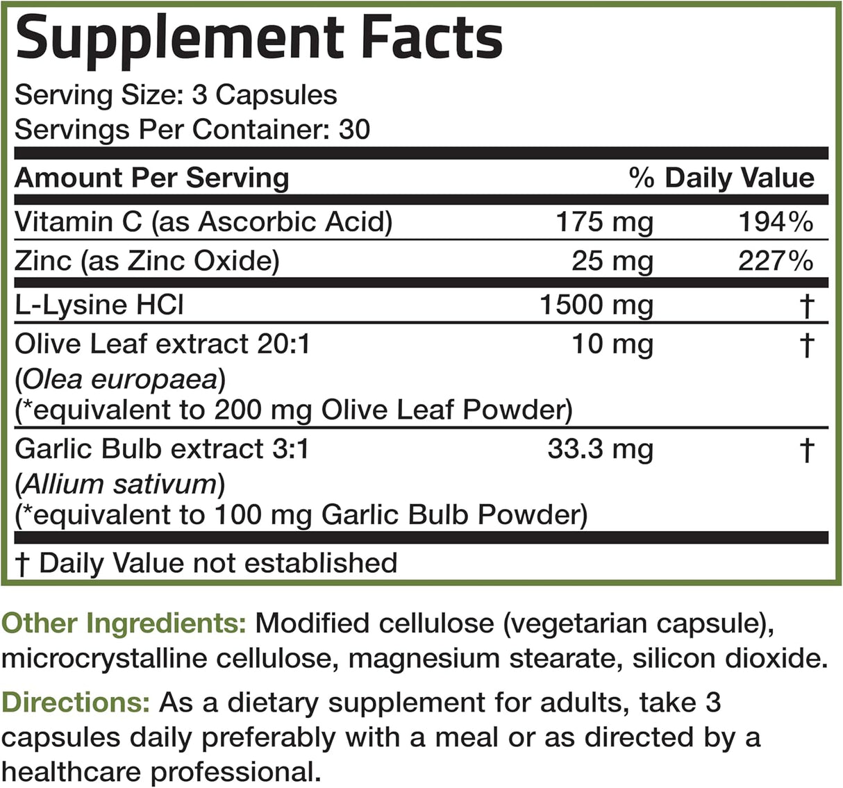 Complejo Inmunológico Bronson L-Lisina 1500 MG 90 Cápsulas