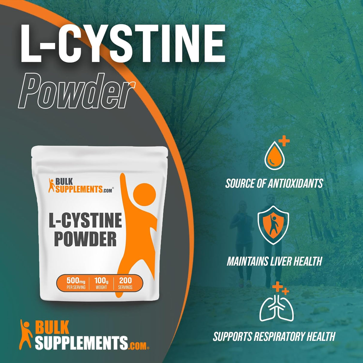 Suplemento BULKSUPPLEMENTS.COM Polvo de L-cistina 500 mg
