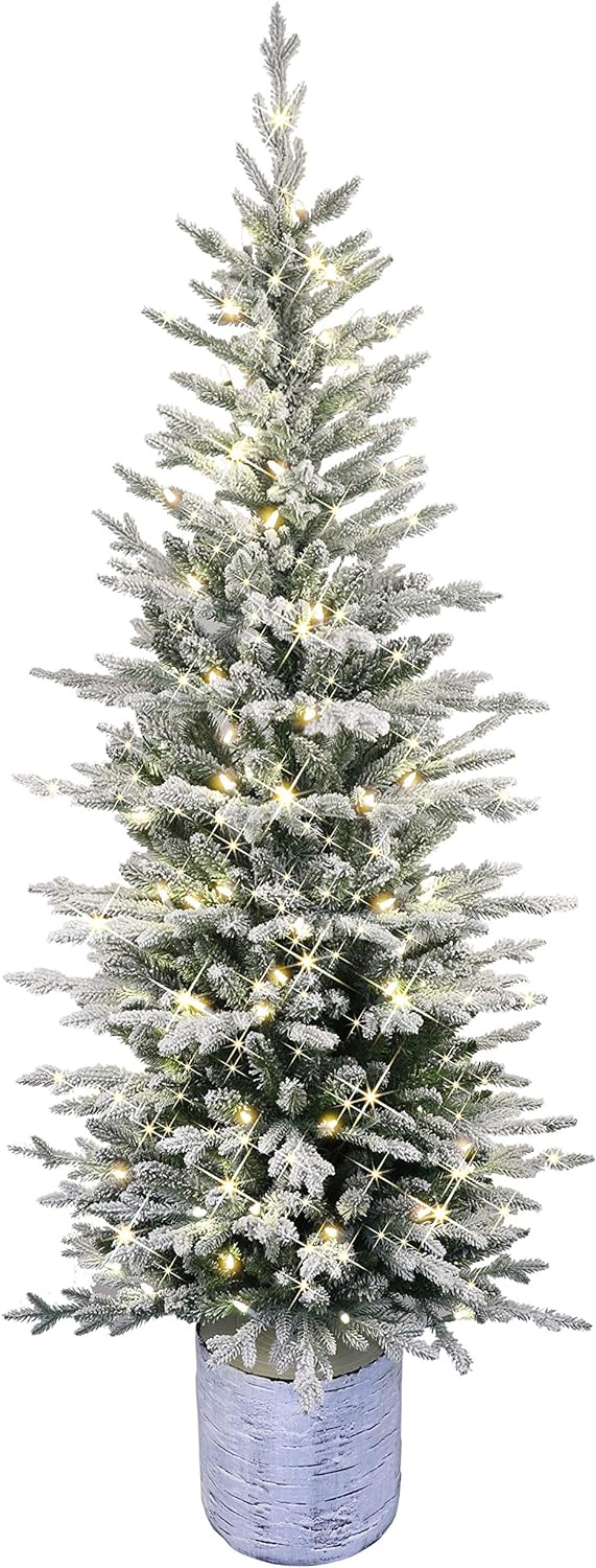 Árbol de Navidad artificial Puleo, Flocked, Pino Ártico, 301-PTO9760-60LW120
