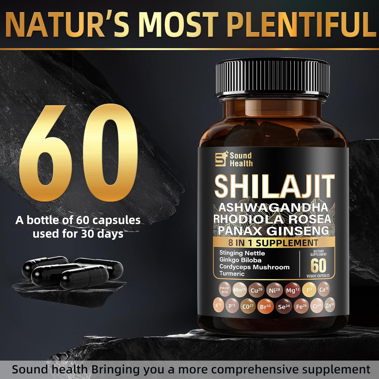 Moss Orgánico Irlandés y Shilajit - 2x60 Cápsulas