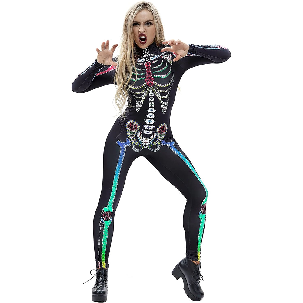 Disfraces de Esqueleto de Halloween negro talla L