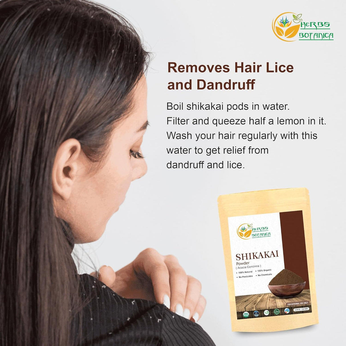 Polvo de Shikakai Puro Acacia Concinna para Cabello