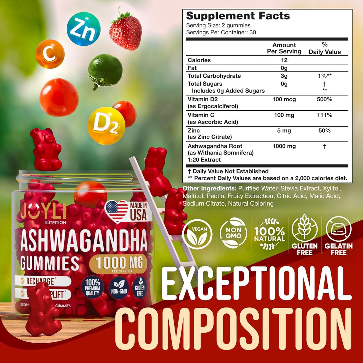 Gomitas de Ashwagandha - Suplemento Natural para Estrés 60u