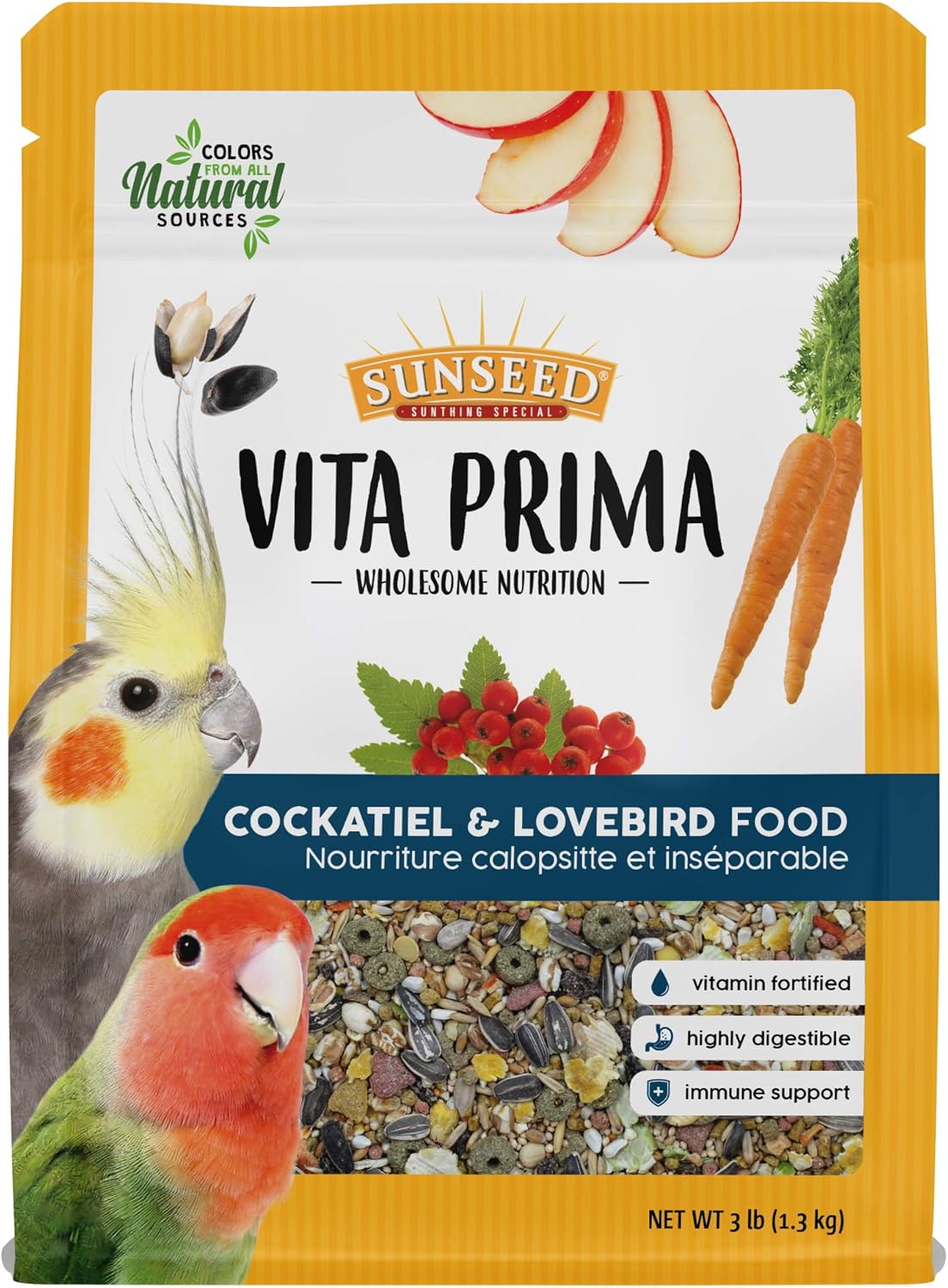 Sunseed Vita Prima Nutrición Saludable, Cacatúa, 3 lb