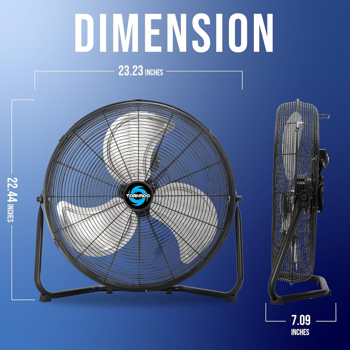 Ventilador de Piso Tornado 20, 3 Velocidades, 120° Inclinable
