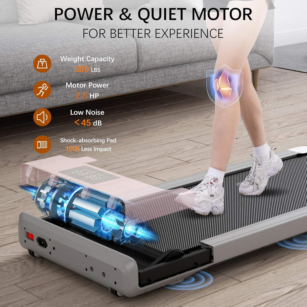 Caminadora SupeRun 3 en 1, Treadmill Portátil, 300 Lbs