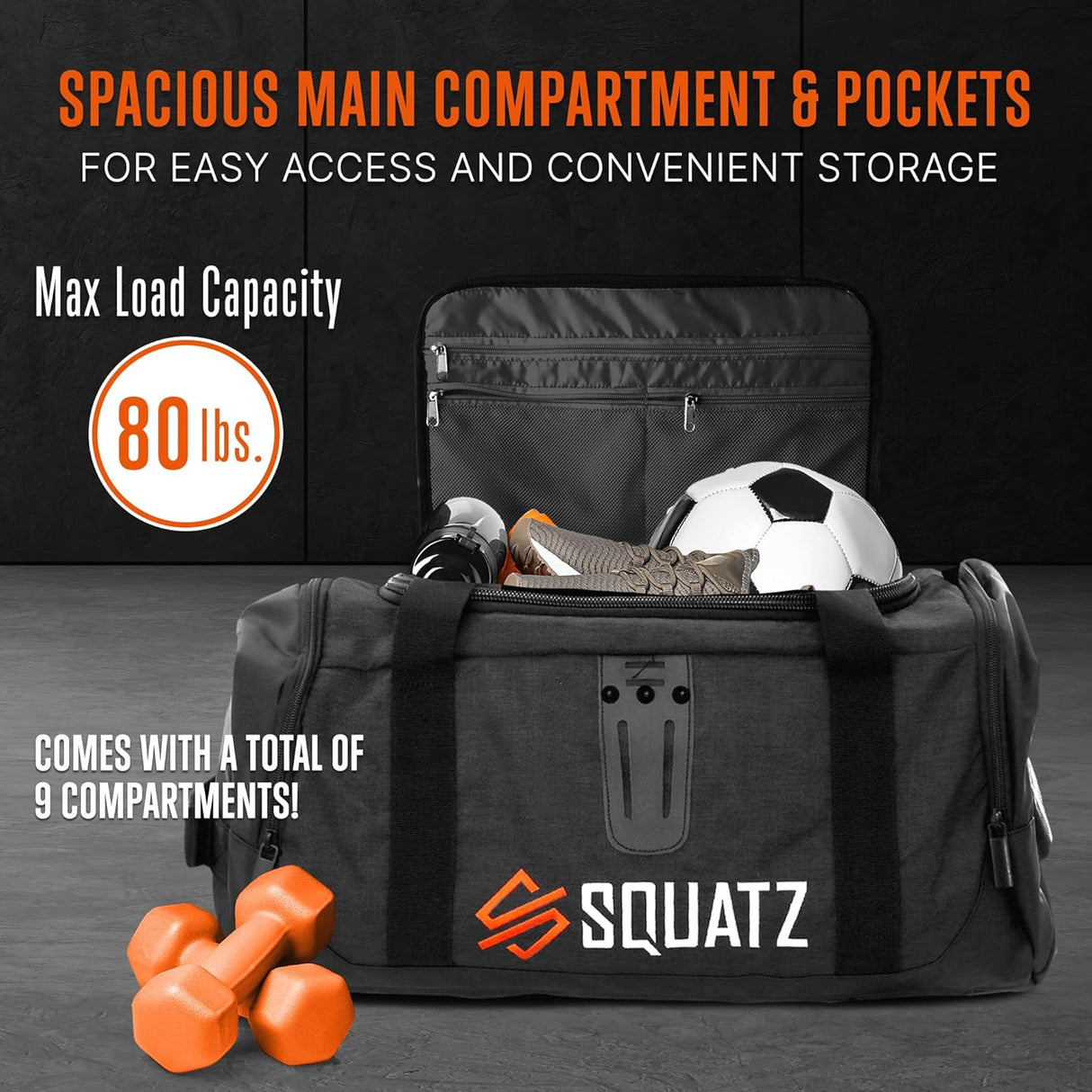 Mochila de lona SQUATZ, bolsa deportiva con correas extraíbles