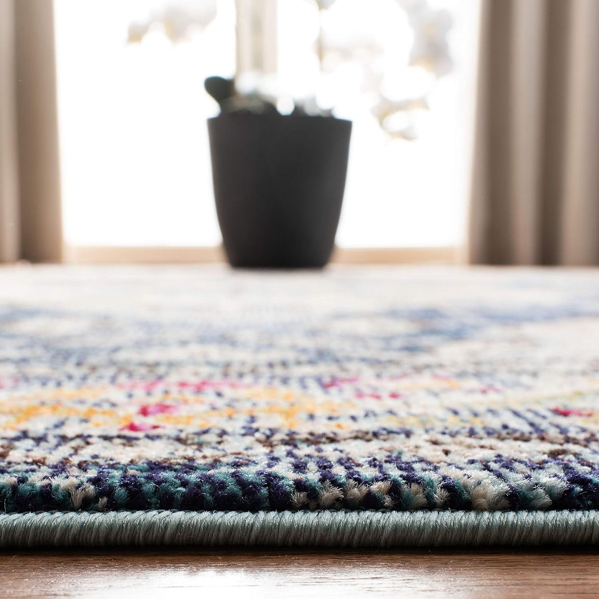 Alfombra Redonda Boho Chic Medallón Distress MNC243N