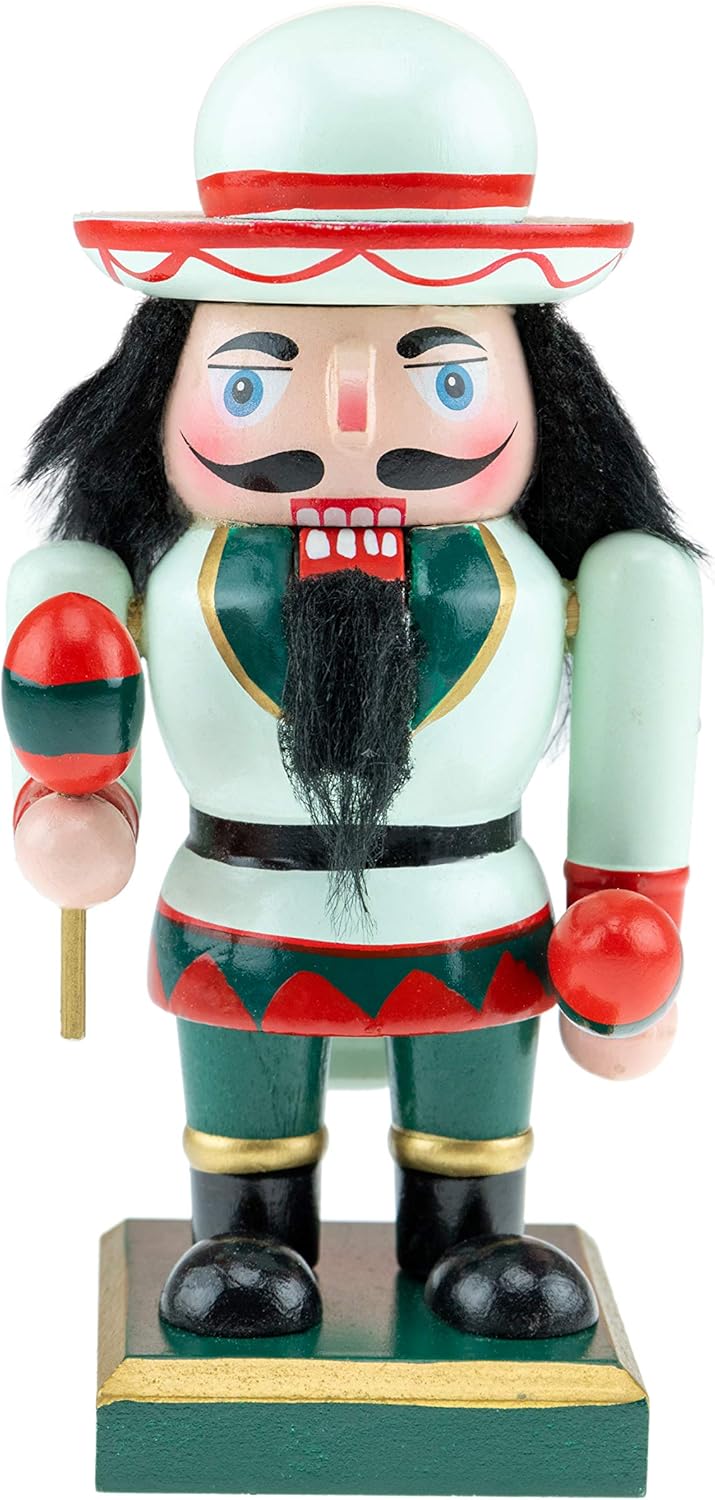 Nuez de Madera 6 Clever Creations, Adorno Navideño Chubby