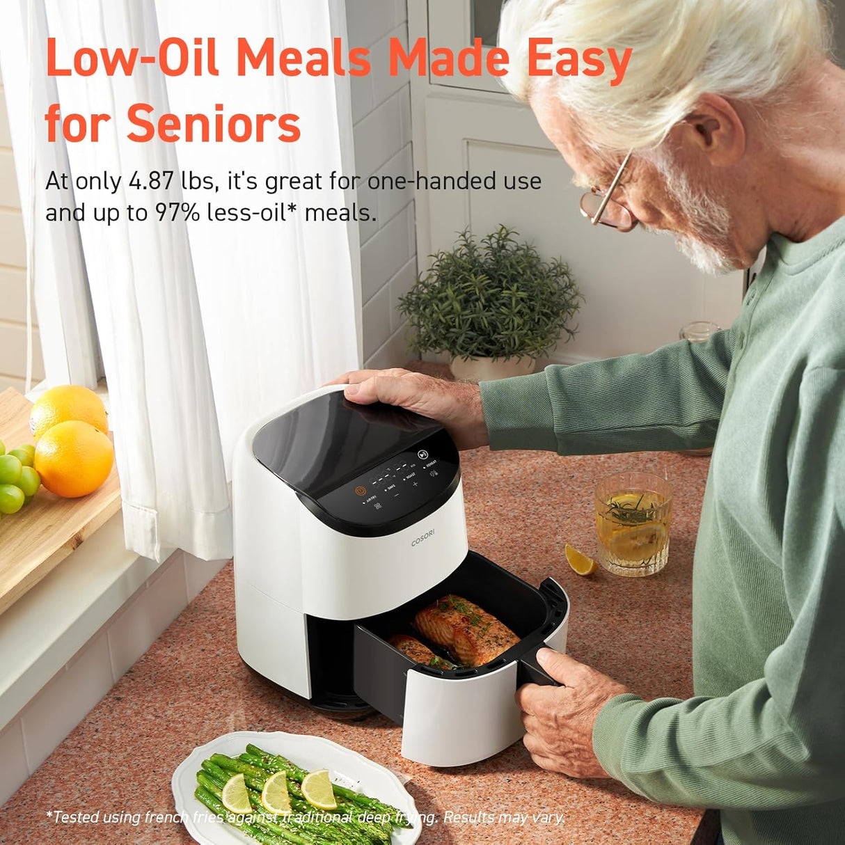 Freidora de aire COSORI 2.1 Qt, 4 en 1, compacta y silenciosa