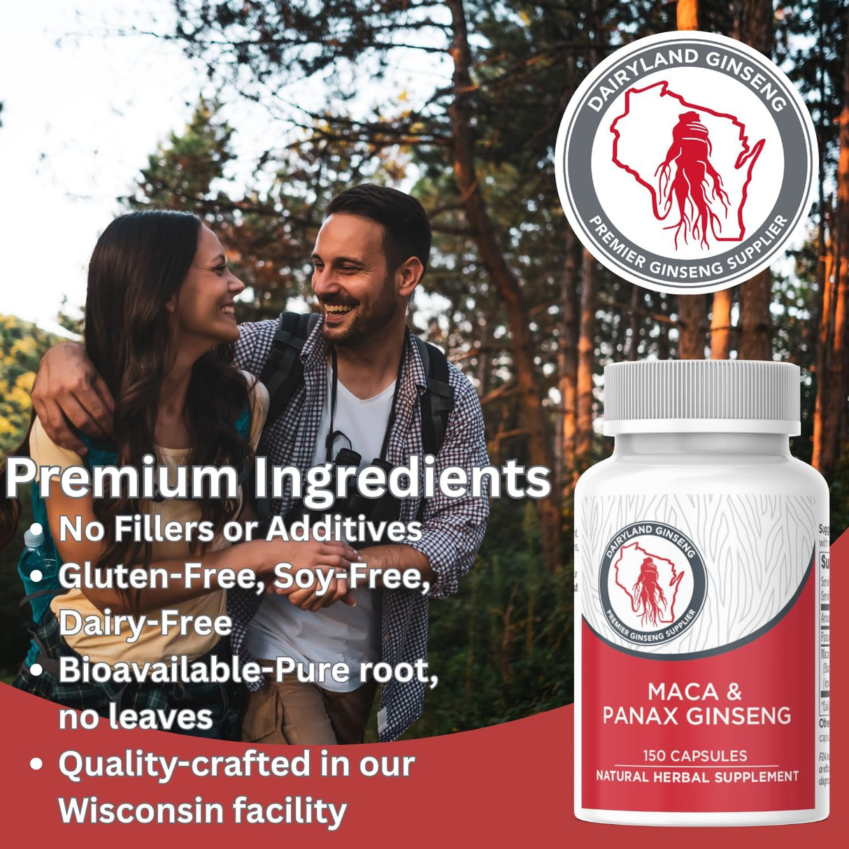 Capsulas de Maca y Ginseng Panax - Extracto Concentrado 150 ct