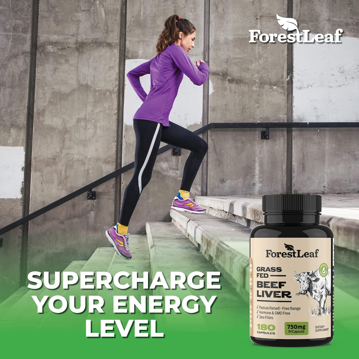 Suplementos Alimenticios Hígado de res alimentado con hierba