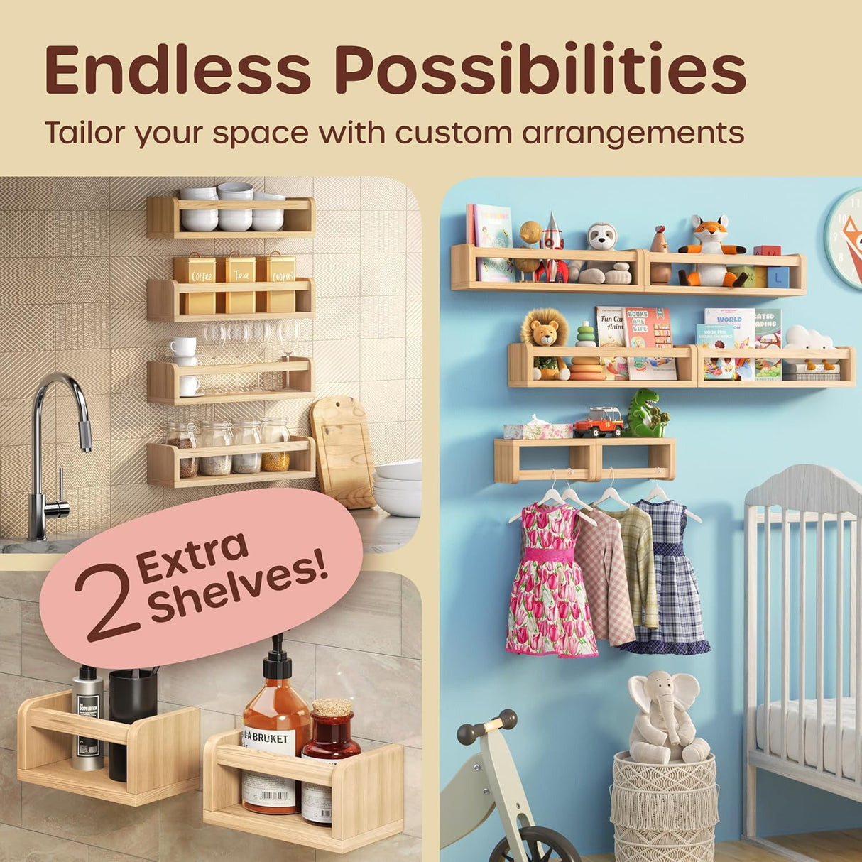 Estantes Flotantes para Libros, Marca: DIY, 6 en 1, Modelo: 4+2