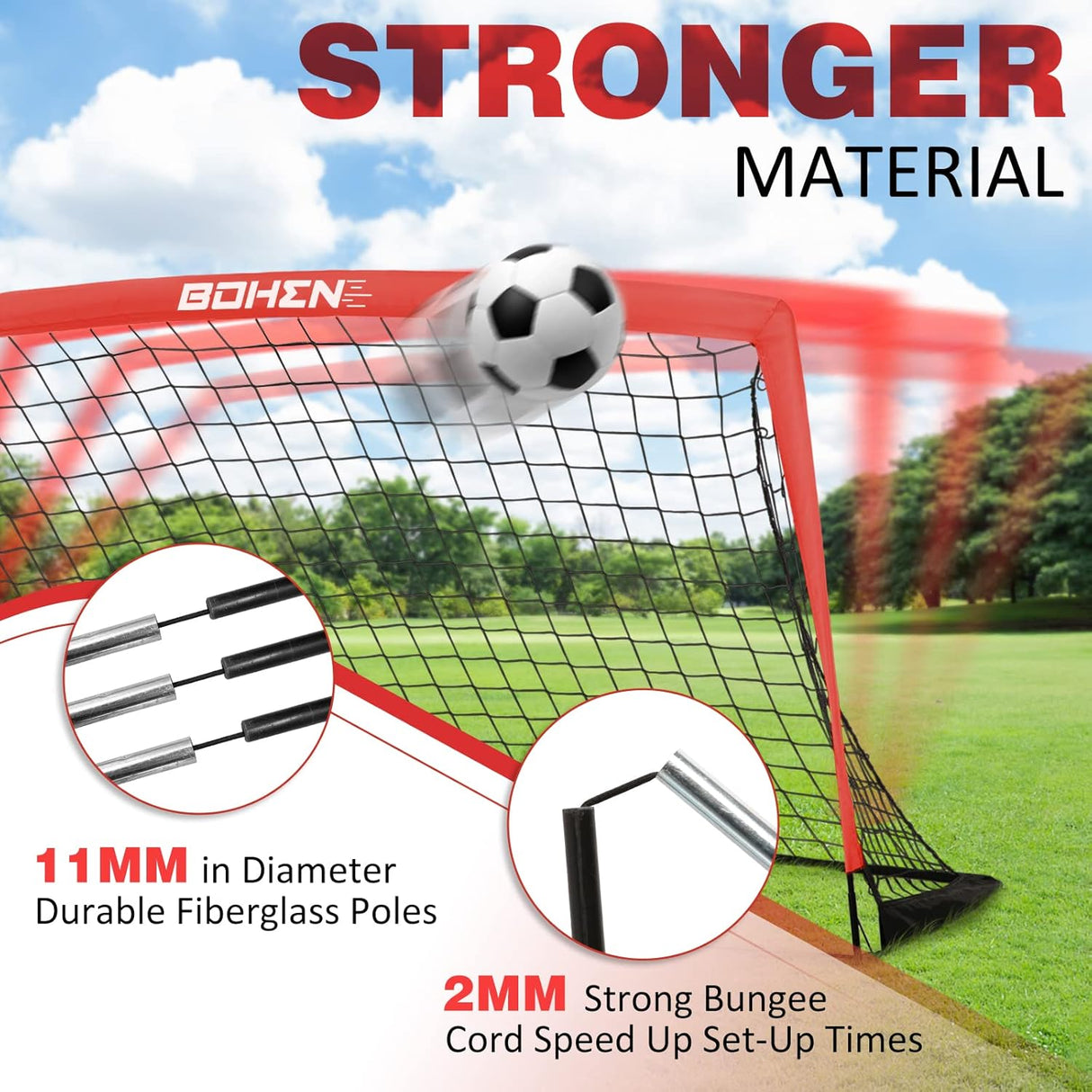 Red de futbol desplegable, fácil de instalar
