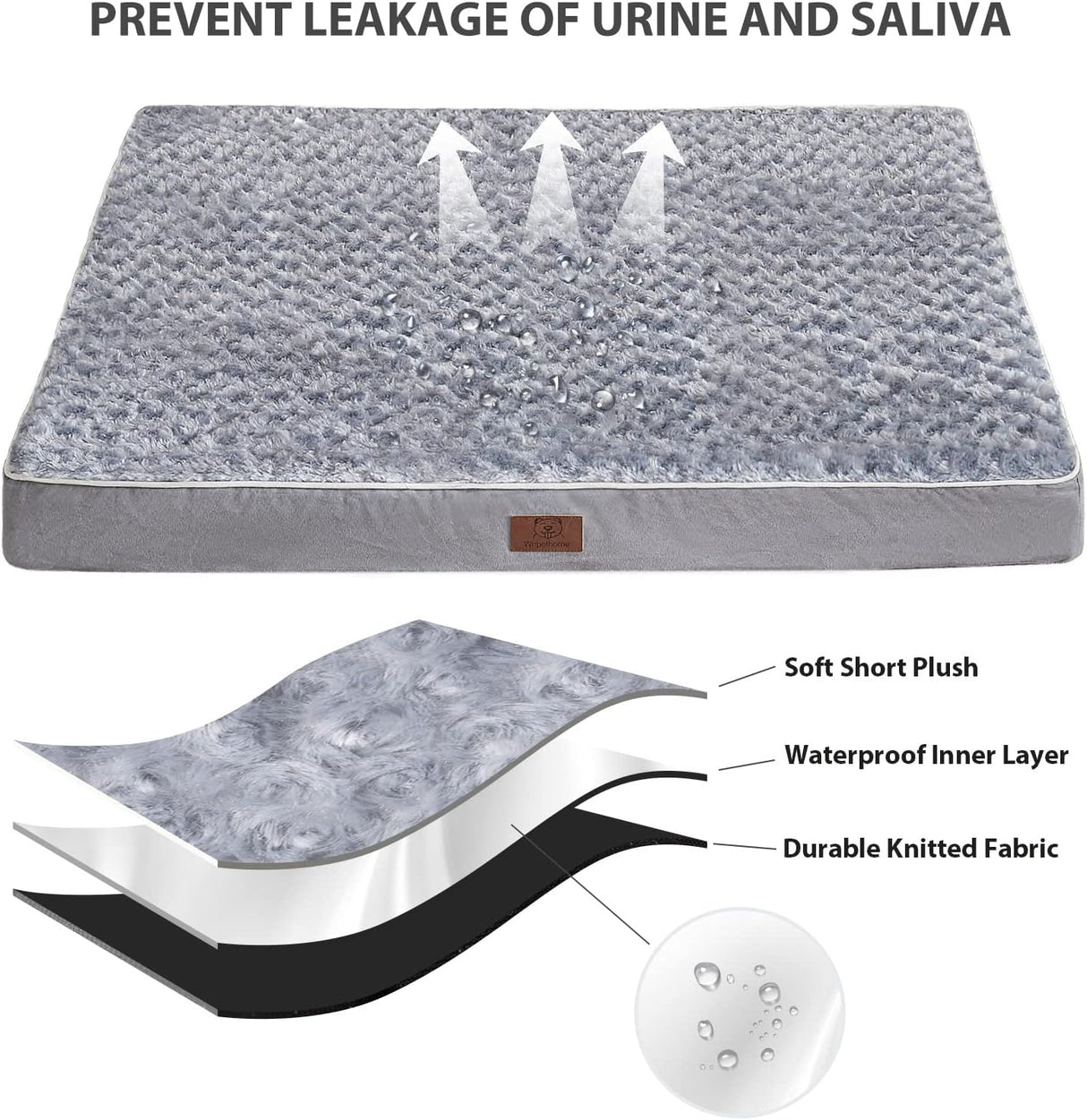 Cama ortopédica grande para perros WNPETHOME, espuma, 35x23x3