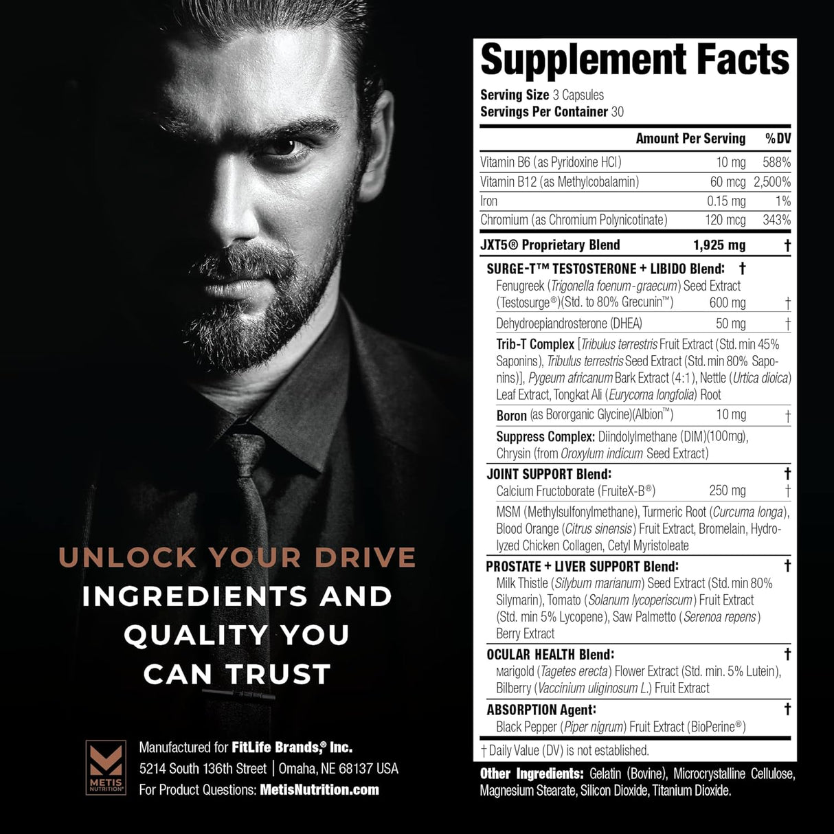 Suplemento de salud 5 en 1 para hombres para libido próstata