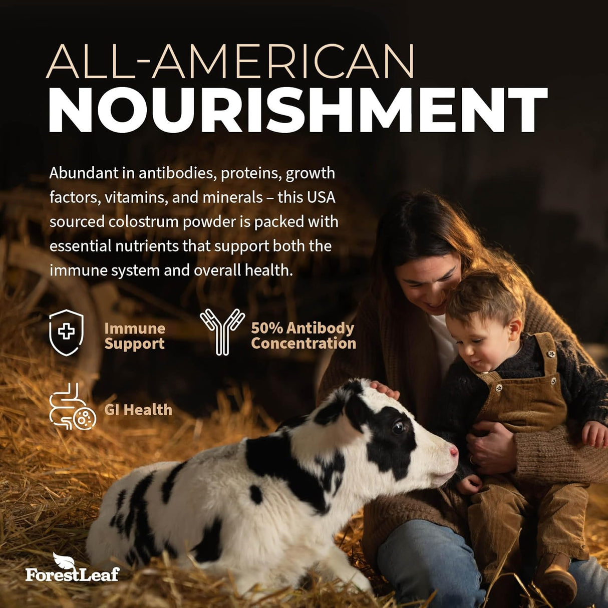 Suplemento de Colostro ForestLeaf 50% IgG, 45 Porciones