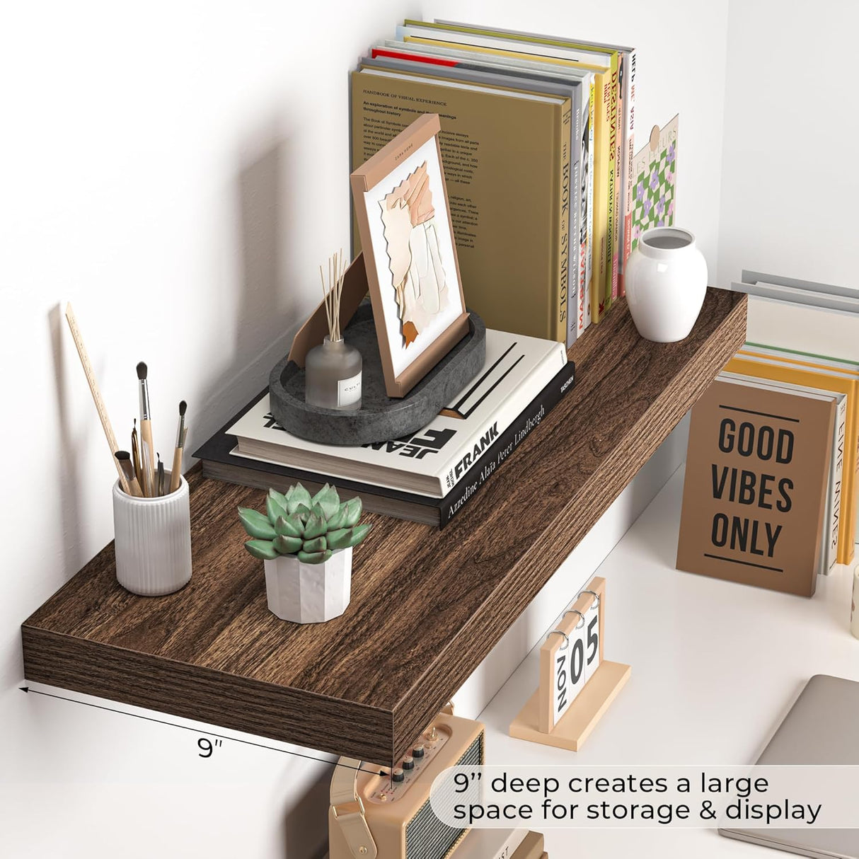 Estantes Flotantes de Madera - Fun Memories, 24x9x1.6, 2Pack