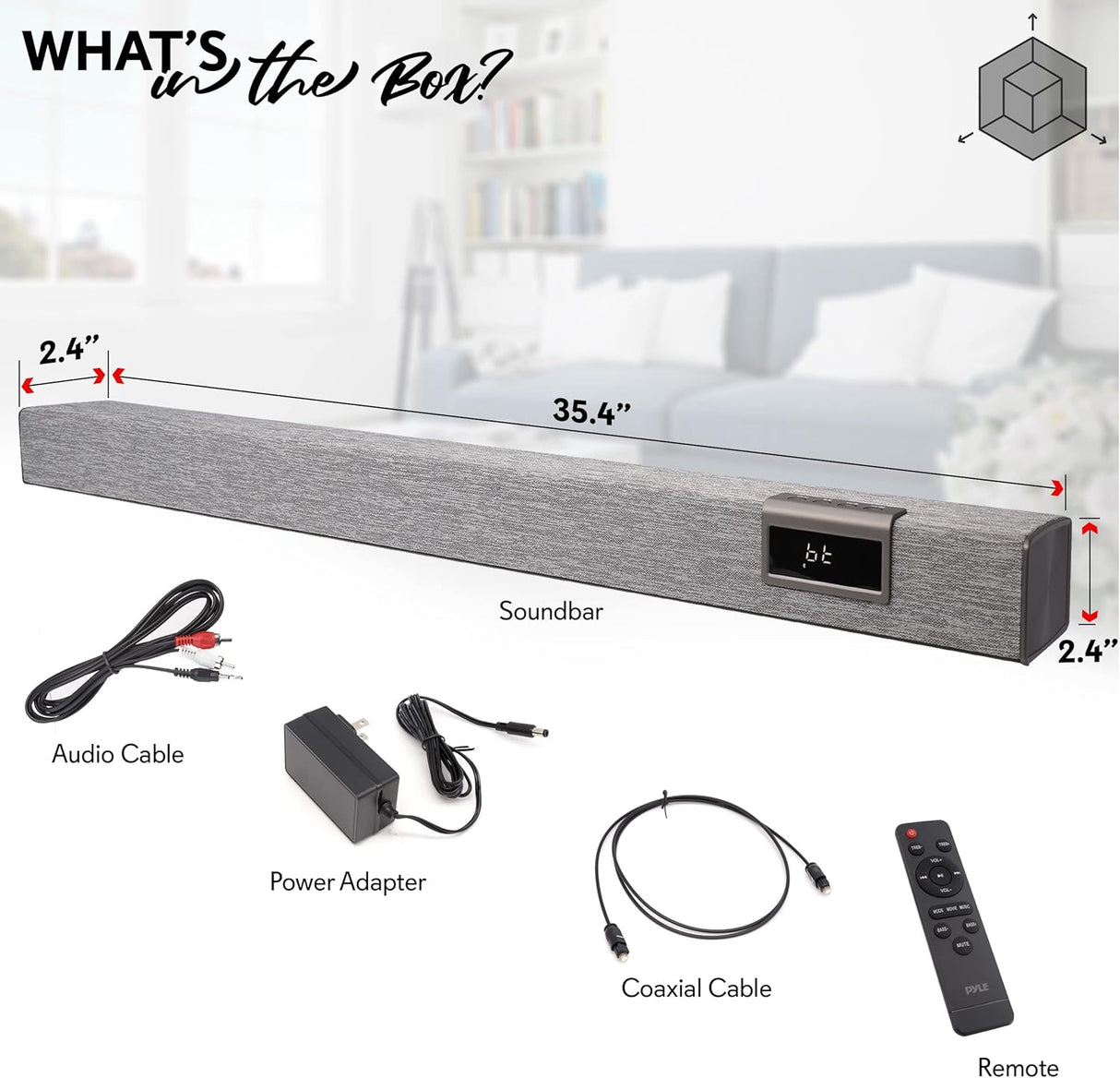 Barra de sonido convertible PYLE-HOME PSBV40BT