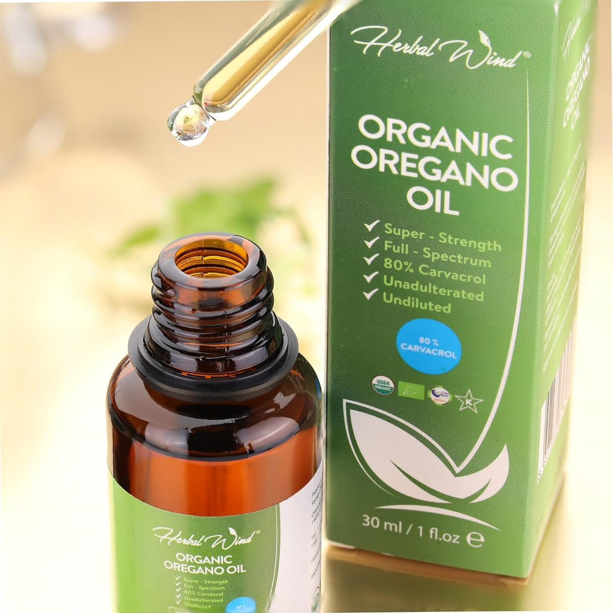 Aceite de Orégano Orgánico Suplementos Herbales Veganos