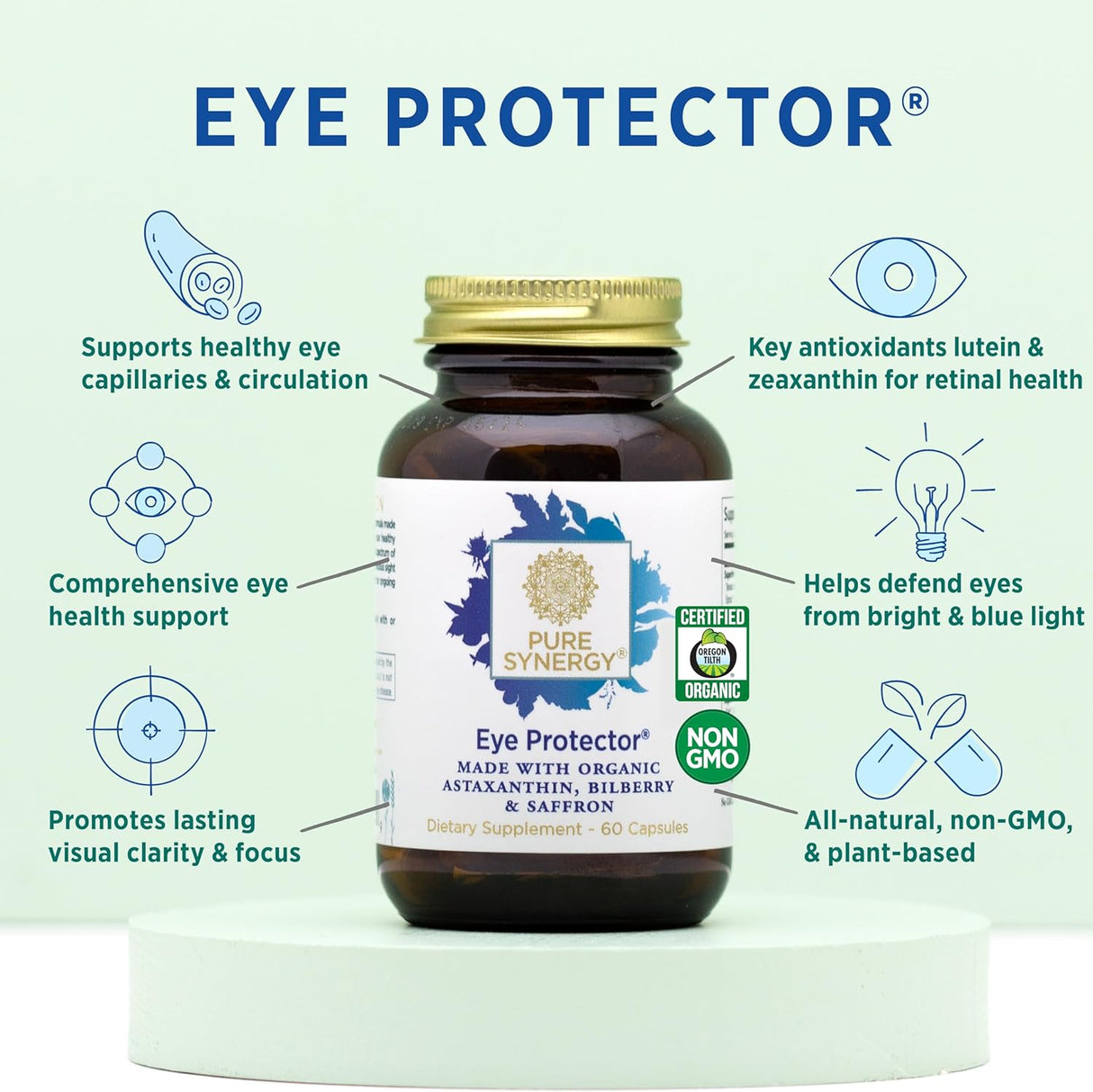 Suplementos Vitaminas oculares Protector 60 cápsulas Vegano