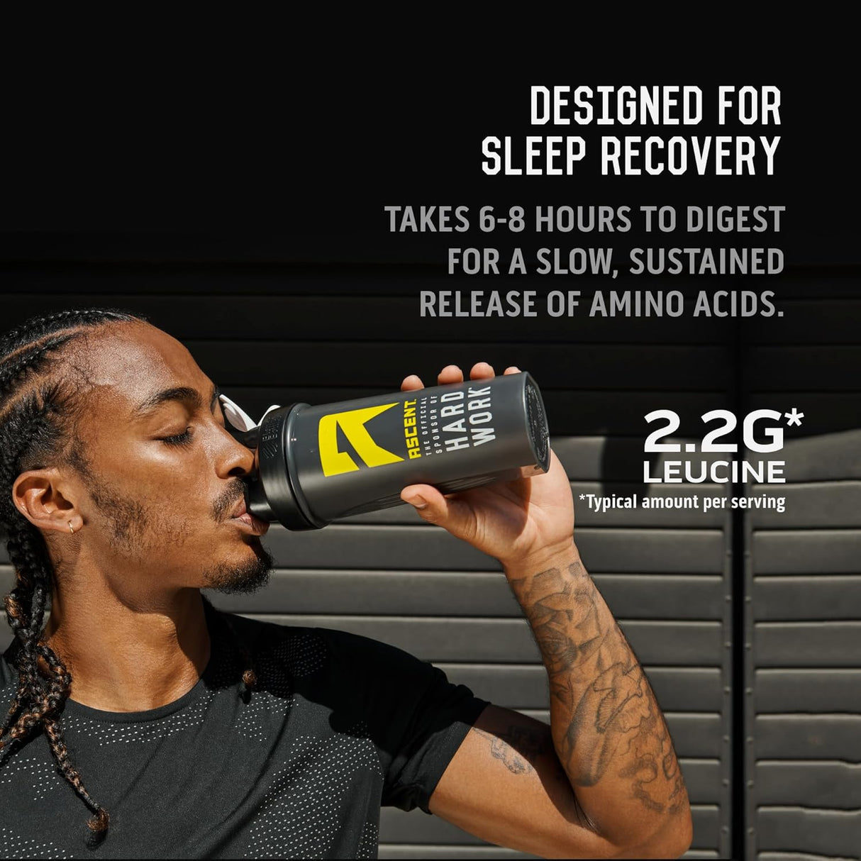 Ascent Proteína Caseína - 25g, Sin Azúcar, Sin Aditivos, Vanilla