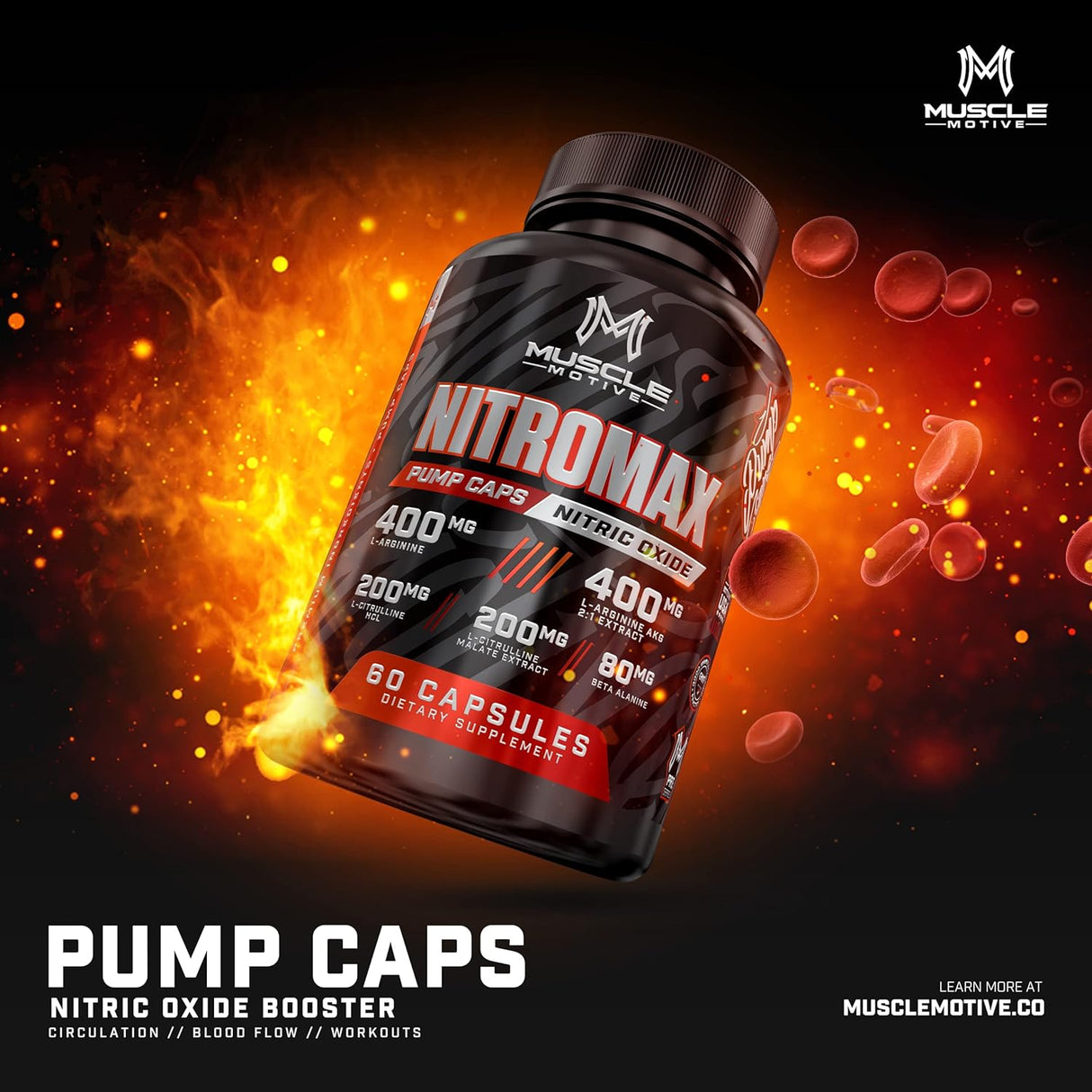 Potenciador de óxido nítrico con L-Arginina, L-Citrulina,