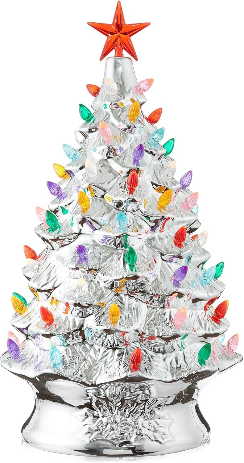 Árbol de Navidad Cerámico Casafield, 24 Pre-Lit, 148 Luces